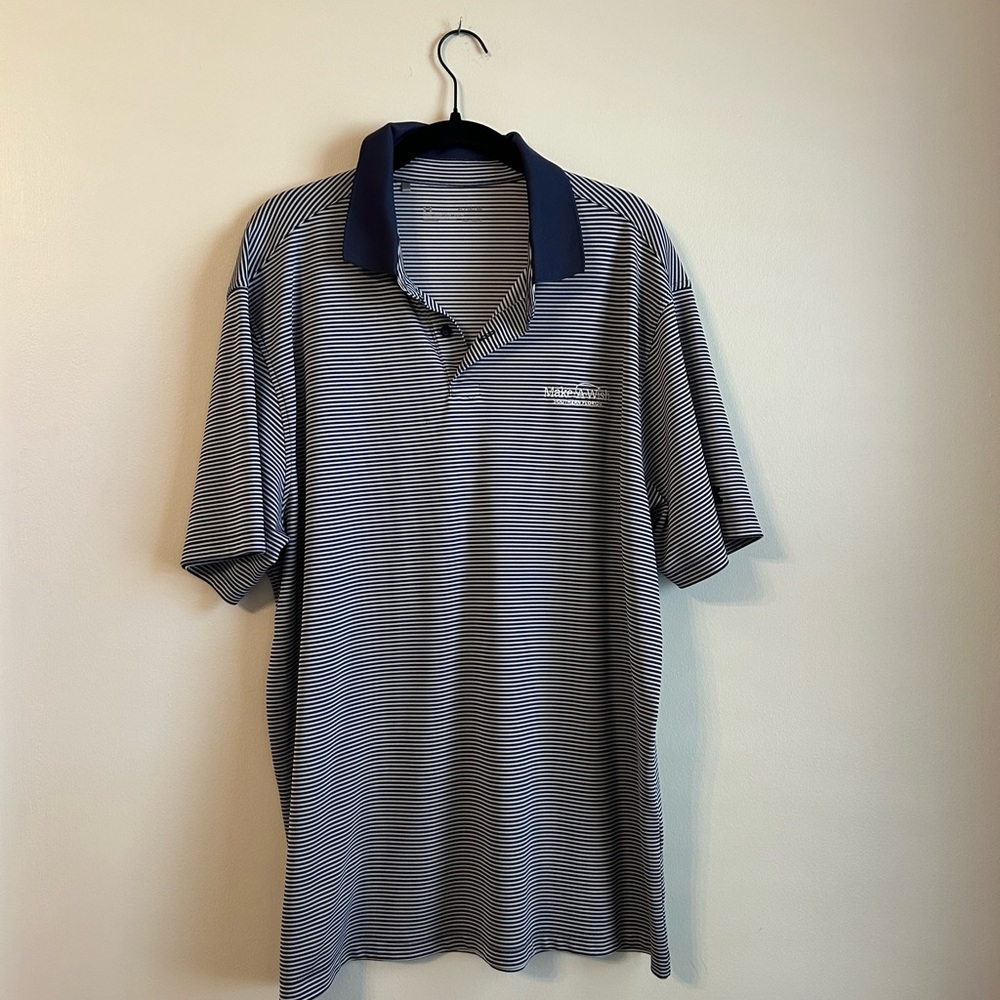 Make a Wish polo bundle Striped Polo Shirt - Navy and White and Blue